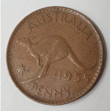 AUSTRALIA 1955Y. ONE 1 PENNY . MULE . SCARCE